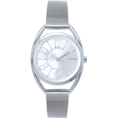 MINET Stříbrné dámské hodinky s čísly ICON SILVER MWL5243