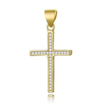 MOISS stříbrný 925/1000 přívěsek GOLD KŘÍŽ
