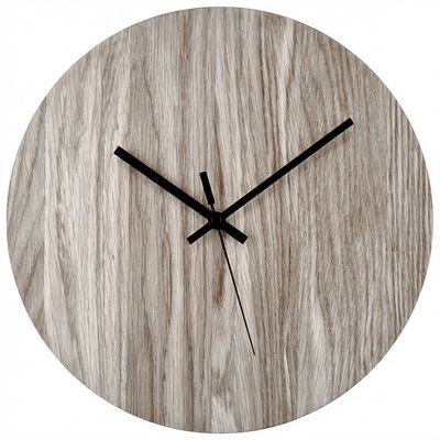 KUBRi HRC0100B - Dubové hodiny řízené signálem s tichým chodem a minimalistickým designem