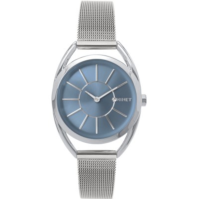 MINET Stříbrné dámské hodinky ICON BLUE MESH