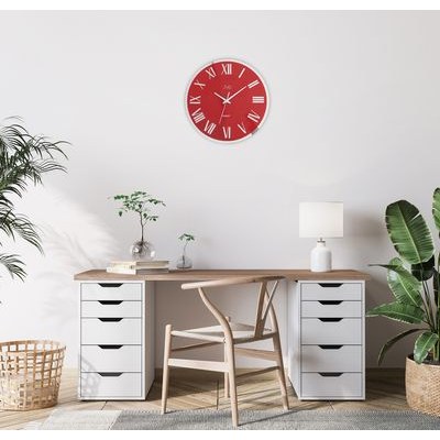 Hodiny CalleaDesign 10-030-65 Foy 35 cm vínová červená