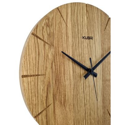 KUBRi 0183A - Luxusní dubové hodiny s epoxidovými doplňky