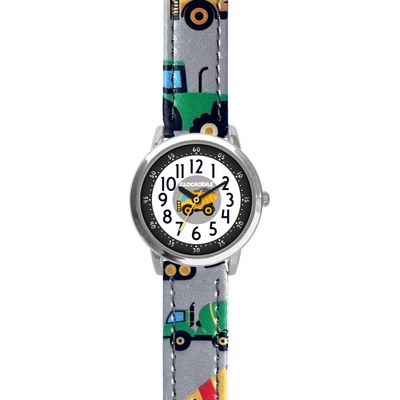 CLOCKODILE Svítící šedé chlapecké dětské hodinky BAGRY