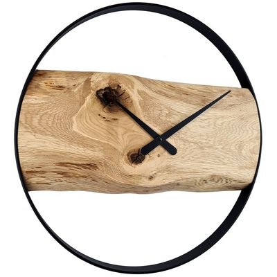 KUBRi 0183A - Luxusní dubové hodiny s epoxidovými doplňky