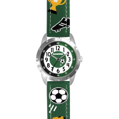 CLOCKODILE Svítící zelené chlapecké hodinky FOTBAL