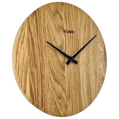 KUBRi 1005A - Obrovské 80 cm hodiny z masivního dubu s kovovým rámem