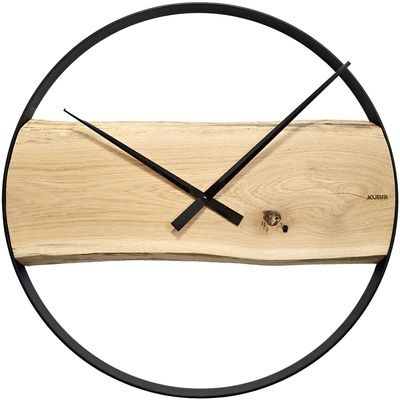 KUBRi 0183A - Luxusní dubové hodiny s epoxidovými doplňky