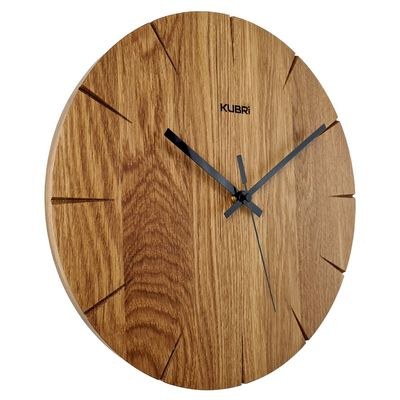KUBRi 0183A - Luxusní dubové hodiny s epoxidovými doplňky