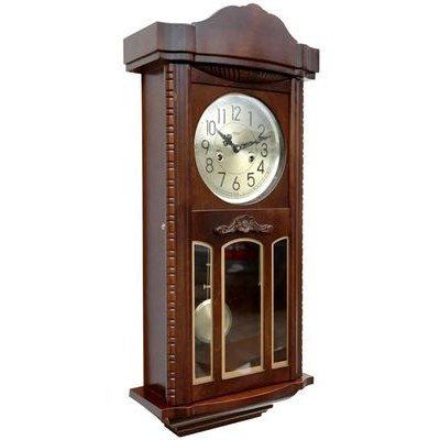 Adler 11002-W - dřevěné kyvadlové hodiny s mechanickým strojem a půlovým bitím
