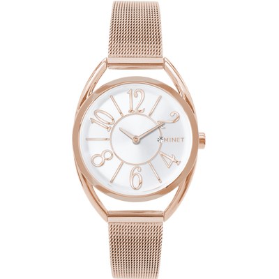 MINET Rose gold dámské hodinky ICON PINK MESH MWL5232