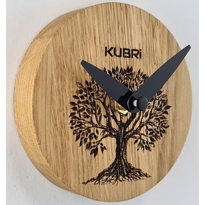 KUBRi 1005A - Obrovské 80 cm hodiny z masivního dubu s kovovým rámem