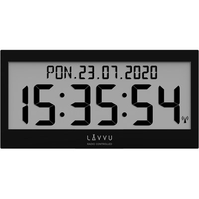 Černé digitální hodiny s češtinou LAVVU MODIG řízené rádiovým signálem LCX0011