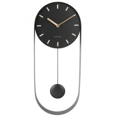 Designové kyvadlové nástěnné hodiny Karlsson KA5822BK 50cm