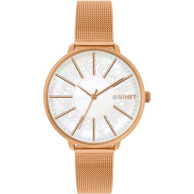 MINET Rose gold dámské hodinky PRAGUE MESH MWL5207