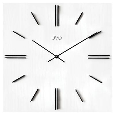 JVD HC45.3 - Moderní bílé hodiny s černými 3D číslicemi