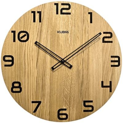 KUBRi 0094 - dubové hodiny české výroby o průměru 44 cm