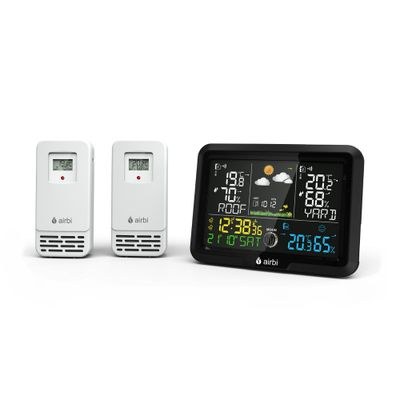 Airbi DUO Color - meteostanice se 2 bezdrátovými čidly a barevným displejem