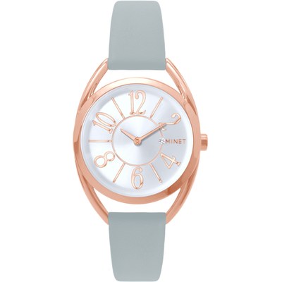 MINET Rose gold dámské hodinky s čísly ICON PINK MWL5249