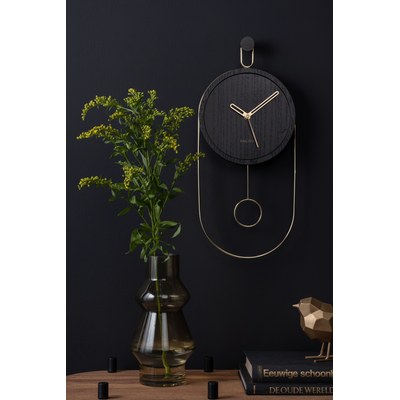 Designové kyvadlové nástěnné hodiny KA5892BK Karlsson 46cm