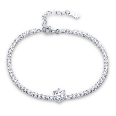 MINET Elegantní stříbrný 925/1000 náramek s bílým zirkonem
