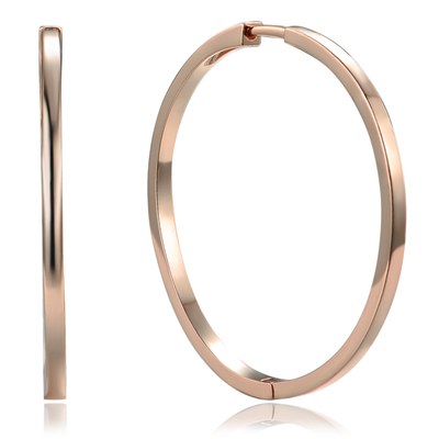 MINET Rose gold stříbrné 925/1000 náušnice hranaté kruhy 4 cm