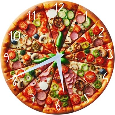 KUBRI KU2104 - Hodiny od českého výrobce s krásným motivem pizzy nebo vlastního obrázku