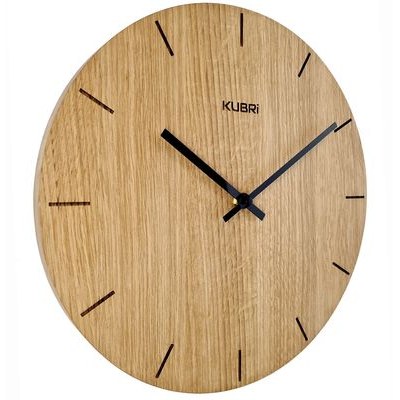 Minimalistické dubové hodiny české výroby KUBRi 0031