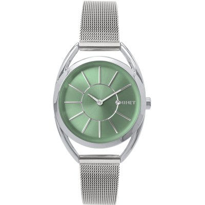 MINET Stříbrné dámské hodinky ICON GREEN MESH