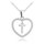 MINET Stříbrný náhrdelník písmeno v srdíčku "T" se zirkony