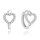 MINET Stříbrné náušnice SRDÍČKA s bílými zirkony