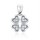 Zlatý 585/1000 přívěsek z bílého zlata se zirkony čtyřlístek 30298
