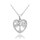 MINET Stříbrný náhrdelník STROM ŽIVOTA V SRDCI s bílými zirkony