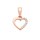 Zlatý 585/1000 přívěsek srdce z růžového zlata se zirkony 3844