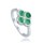 MINET 925/1000 Stříbrný prsten čtyřlístek se zeleným malachitem JMAS7058ZR