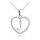 MINET Stříbrný náhrdelník písmeno v srdíčku "J" se zirkony