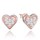 MINET Rose gold stříbrné náušnice srdíčka se zirkony