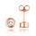 MINET Elegantní zlaté náušnice z růžového zlata s bílými zirkony Au 585/1000 1,35g