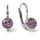 Stříbrné náušnice s fialovým zirkonem