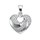 Zlatý 585/1000 přívěsek z bílého zlata se zirkony srdce 3890