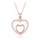 MINET Rose gold stříbrný náhrdelník se srdíčkem s bílými zirkony