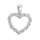Zlatý 585/1000 přívěsek z bílého zlata se zirkony srdce 30208