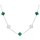 MINET Stříbrný náhrdelník ČTYŘLÍSTKY s bílou perletí a malachitem Ag 925/1000 12,50g