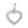 Zlatý 585/1000 přívěsek z bílého zlata se zirkony srdce 3969
