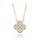 MINET Pozlacený stříbrný náhrdelník čtyřlístek s bílými zirkony