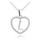 MINET Stříbrný náhrdelník písmeno v srdíčku "L" se zirkony