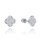 MINET Elegantní zlaté náušnice na šroubek z bílého zlata s bílými zirkony Au 585/1000 1,50g