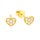 Zlaté 585/1000 náušnice Srdce se zirkony - puzeta TU-3041