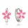MINET Stříbrné náušnice KYTIČKY s růžovými opálky