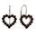 Stříbrné náušnice Srdce s Granáty