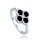 MINET 925/1000 Stříbrný prsten čtyřlístek s černou perletí JMAS7058CR